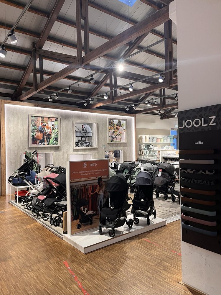 Shop-in-shop area with Ergobaby Metro strollers